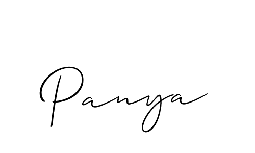 Design your own signature with our free online signature maker. With this signature software, you can create a handwritten (Allison_Script) signature for name Panya. Panya signature style 2 images and pictures png
