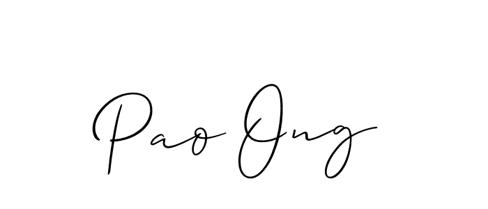 Design your own signature with our free online signature maker. With this signature software, you can create a handwritten (Allison_Script) signature for name Pao Ong. Pao Ong signature style 2 images and pictures png