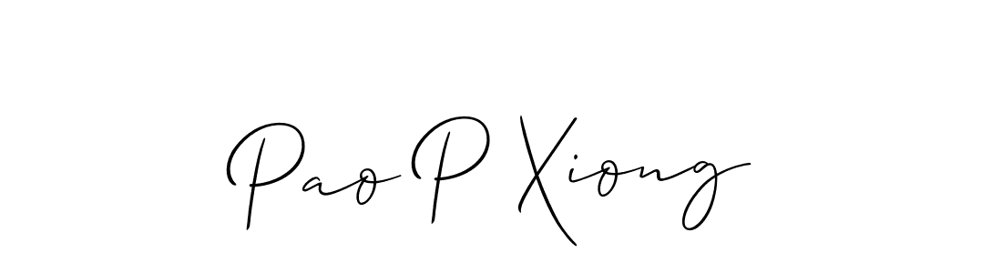 You should practise on your own different ways (Allison_Script) to write your name (Pao P Xiong) in signature. don't let someone else do it for you. Pao P Xiong signature style 2 images and pictures png