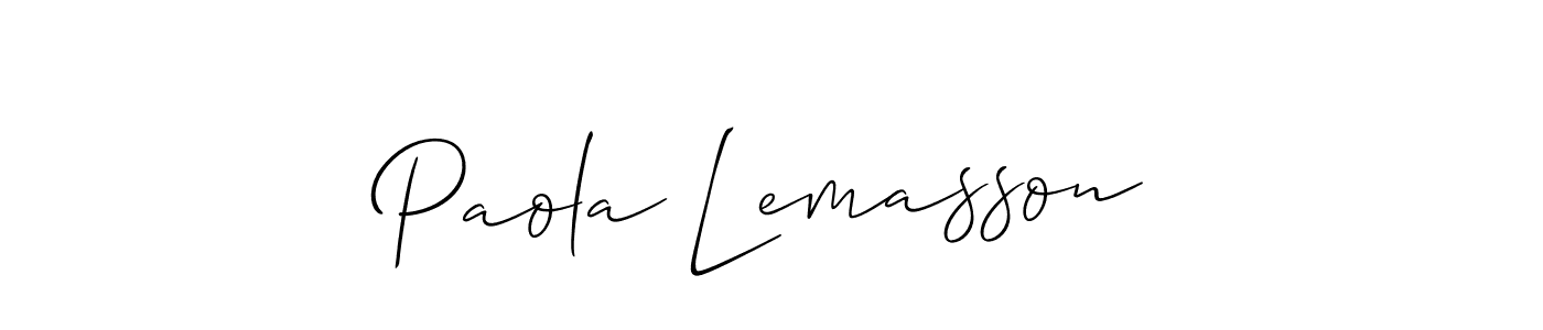 Paola Lemasson stylish signature style. Best Handwritten Sign (Allison_Script) for my name. Handwritten Signature Collection Ideas for my name Paola Lemasson. Paola Lemasson signature style 2 images and pictures png