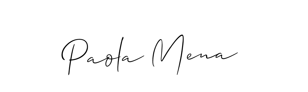 You should practise on your own different ways (Allison_Script) to write your name (Paola Mena) in signature. don't let someone else do it for you. Paola Mena signature style 2 images and pictures png