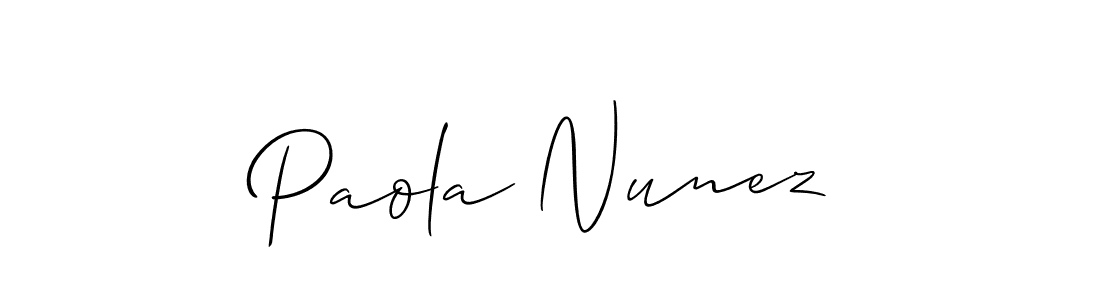 It looks lik you need a new signature style for name Paola Nunez. Design unique handwritten (Allison_Script) signature with our free signature maker in just a few clicks. Paola Nunez signature style 2 images and pictures png