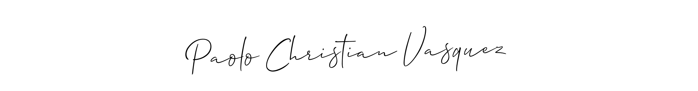 It looks lik you need a new signature style for name Paolo Christian Vasquez. Design unique handwritten (Allison_Script) signature with our free signature maker in just a few clicks. Paolo Christian Vasquez signature style 2 images and pictures png