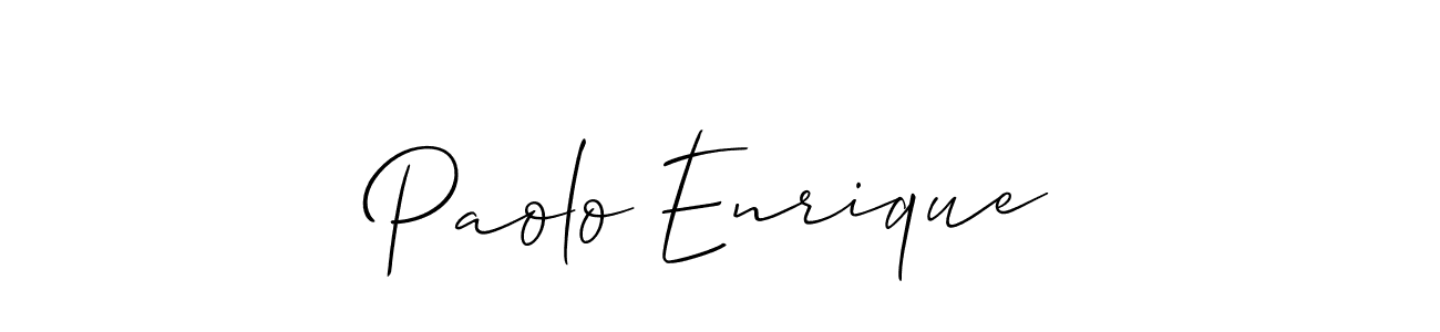 How to make Paolo Enrique name signature. Use Allison_Script style for creating short signs online. This is the latest handwritten sign. Paolo Enrique signature style 2 images and pictures png