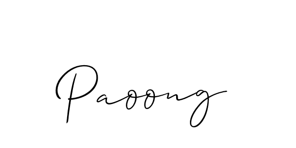 Design your own signature with our free online signature maker. With this signature software, you can create a handwritten (Allison_Script) signature for name Paoong. Paoong signature style 2 images and pictures png