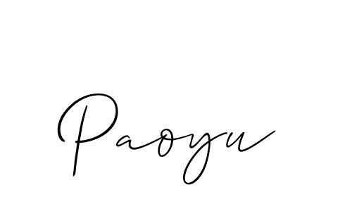 Create a beautiful signature design for name Paoyu. With this signature (Allison_Script) fonts, you can make a handwritten signature for free. Paoyu signature style 2 images and pictures png