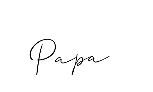 The best way (Allison_Script) to make a short signature is to pick only two or three words in your name. The name Papa  include a total of six letters. For converting this name. Papa  signature style 2 images and pictures png