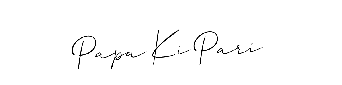 if you are searching for the best signature style for your name Papa Ki Pari. so please give up your signature search. here we have designed multiple signature styles  using Allison_Script. Papa Ki Pari signature style 2 images and pictures png