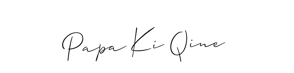 if you are searching for the best signature style for your name Papa Ki Qine. so please give up your signature search. here we have designed multiple signature styles  using Allison_Script. Papa Ki Qine signature style 2 images and pictures png