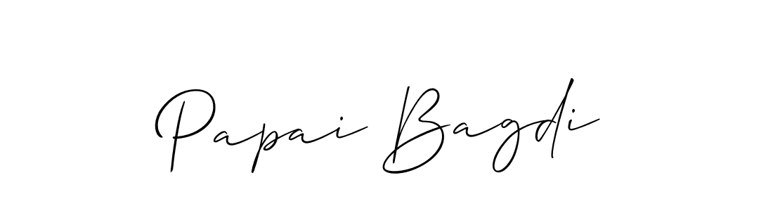 The best way (Allison_Script) to make a short signature is to pick only two or three words in your name. The name Papai Bagdi include a total of six letters. For converting this name. Papai Bagdi signature style 2 images and pictures png