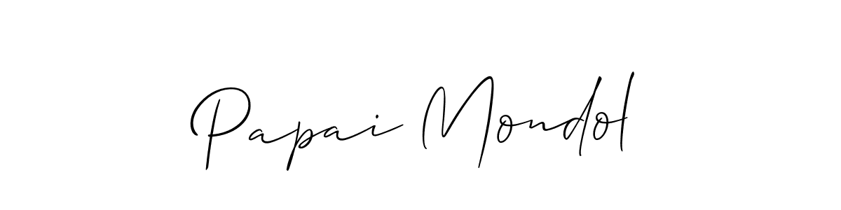 Design your own signature with our free online signature maker. With this signature software, you can create a handwritten (Allison_Script) signature for name Papai Mondol. Papai Mondol signature style 2 images and pictures png