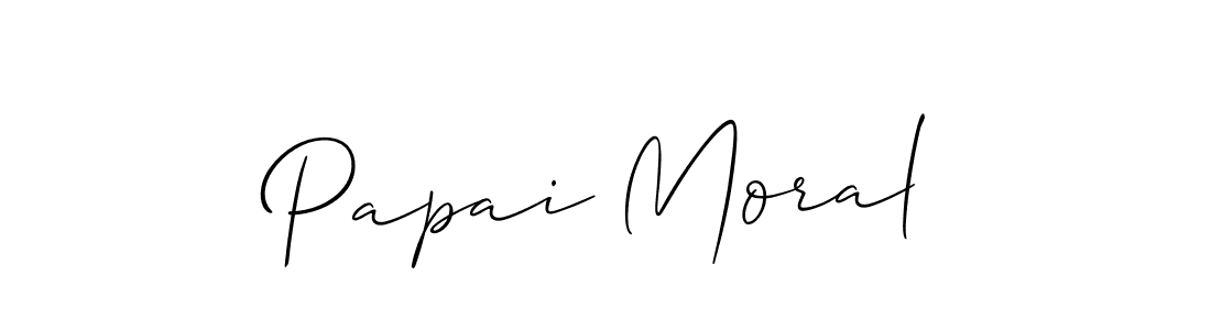 Design your own signature with our free online signature maker. With this signature software, you can create a handwritten (Allison_Script) signature for name Papai Moral. Papai Moral signature style 2 images and pictures png