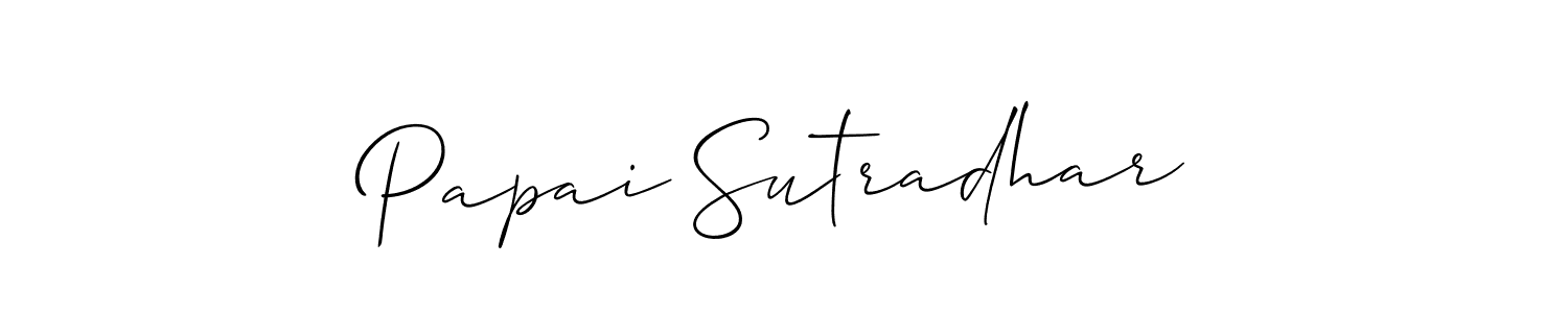 Also You can easily find your signature by using the search form. We will create Papai Sutradhar name handwritten signature images for you free of cost using Allison_Script sign style. Papai Sutradhar signature style 2 images and pictures png