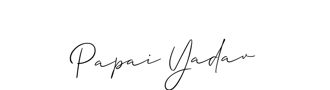 Make a beautiful signature design for name Papai Yadav. With this signature (Allison_Script) style, you can create a handwritten signature for free. Papai Yadav signature style 2 images and pictures png
