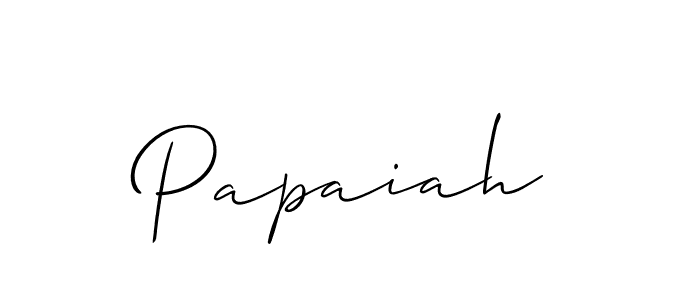 Also You can easily find your signature by using the search form. We will create Papaiah name handwritten signature images for you free of cost using Allison_Script sign style. Papaiah signature style 2 images and pictures png