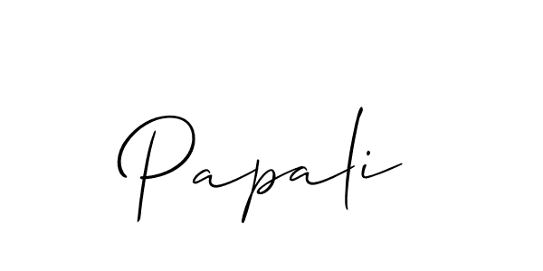 Design your own signature with our free online signature maker. With this signature software, you can create a handwritten (Allison_Script) signature for name Papali. Papali signature style 2 images and pictures png