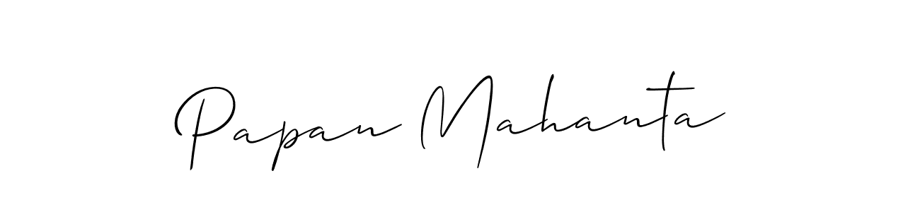 It looks lik you need a new signature style for name Papan Mahanta. Design unique handwritten (Allison_Script) signature with our free signature maker in just a few clicks. Papan Mahanta signature style 2 images and pictures png