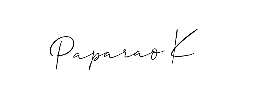 Create a beautiful signature design for name Paparao K. With this signature (Allison_Script) fonts, you can make a handwritten signature for free. Paparao K signature style 2 images and pictures png