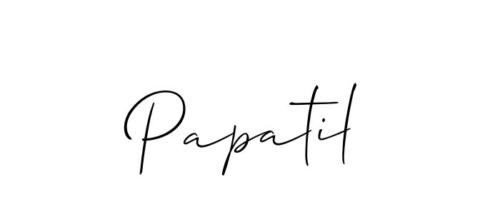 Use a signature maker to create a handwritten signature online. With this signature software, you can design (Allison_Script) your own signature for name Papatil. Papatil signature style 2 images and pictures png