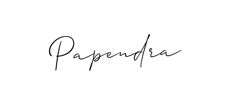 Papendra stylish signature style. Best Handwritten Sign (Allison_Script) for my name. Handwritten Signature Collection Ideas for my name Papendra. Papendra signature style 2 images and pictures png