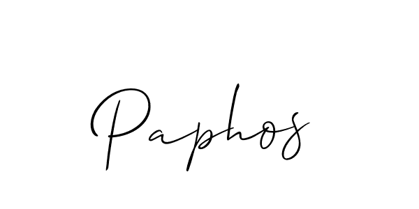 The best way (Allison_Script) to make a short signature is to pick only two or three words in your name. The name Paphos include a total of six letters. For converting this name. Paphos signature style 2 images and pictures png