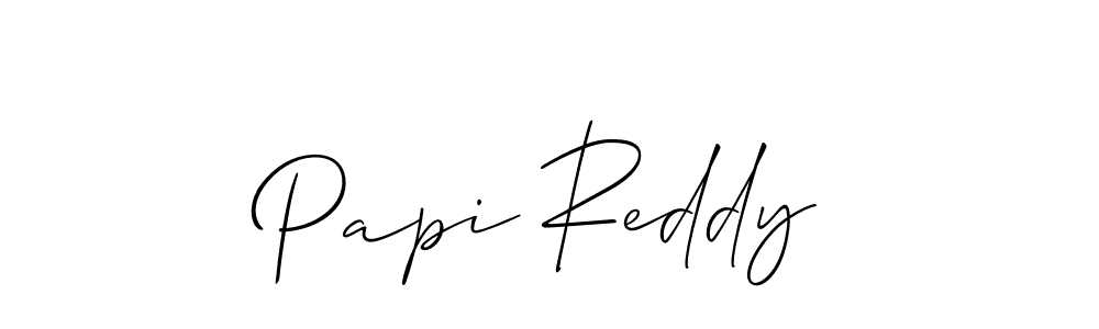 if you are searching for the best signature style for your name Papi Reddy. so please give up your signature search. here we have designed multiple signature styles  using Allison_Script. Papi Reddy signature style 2 images and pictures png