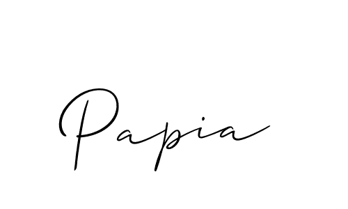 The best way (Allison_Script) to make a short signature is to pick only two or three words in your name. The name Papia include a total of six letters. For converting this name. Papia signature style 2 images and pictures png