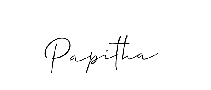 Create a beautiful signature design for name Papitha. With this signature (Allison_Script) fonts, you can make a handwritten signature for free. Papitha signature style 2 images and pictures png