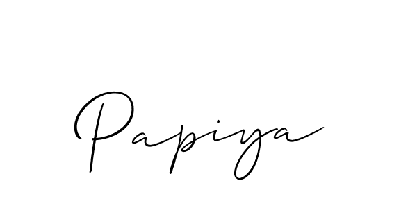 Make a beautiful signature design for name Papiya. With this signature (Allison_Script) style, you can create a handwritten signature for free. Papiya signature style 2 images and pictures png