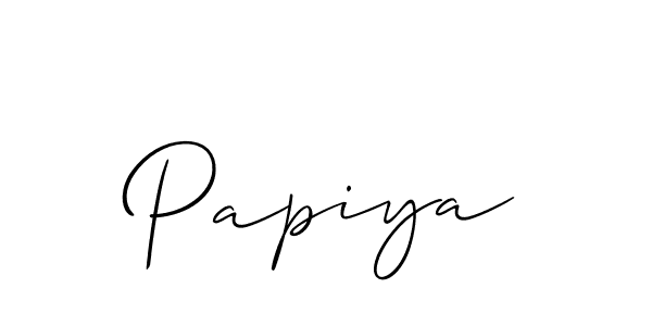 Make a beautiful signature design for name Papiya. With this signature (Allison_Script) style, you can create a handwritten signature for free. Papiya signature style 2 images and pictures png