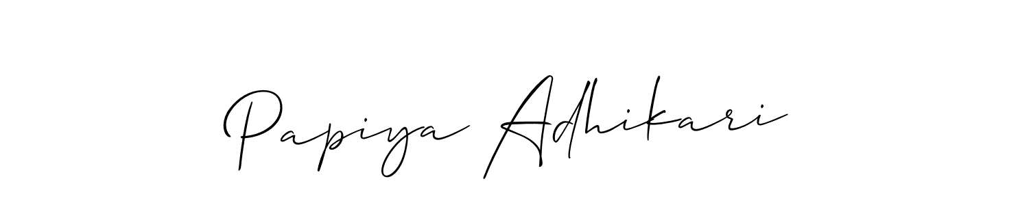 You can use this online signature creator to create a handwritten signature for the name Papiya Adhikari. This is the best online autograph maker. Papiya Adhikari signature style 2 images and pictures png