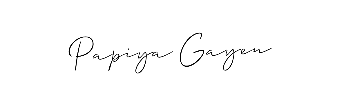 You should practise on your own different ways (Allison_Script) to write your name (Papiya Gayen) in signature. don't let someone else do it for you. Papiya Gayen signature style 2 images and pictures png