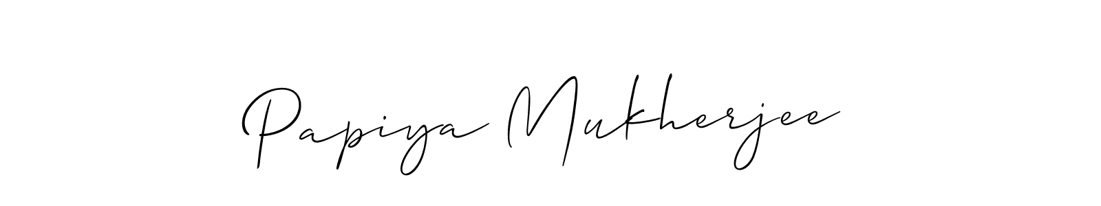 Also we have Papiya Mukherjee name is the best signature style. Create professional handwritten signature collection using Allison_Script autograph style. Papiya Mukherjee signature style 2 images and pictures png