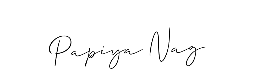 Similarly Allison_Script is the best handwritten signature design. Signature creator online .You can use it as an online autograph creator for name Papiya Nag. Papiya Nag signature style 2 images and pictures png