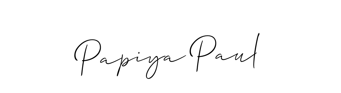 Similarly Allison_Script is the best handwritten signature design. Signature creator online .You can use it as an online autograph creator for name Papiya Paul. Papiya Paul signature style 2 images and pictures png