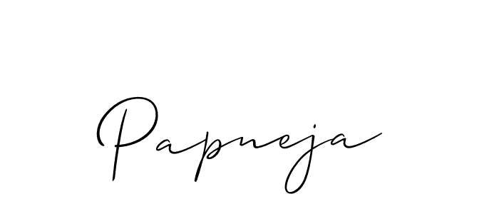 Papneja stylish signature style. Best Handwritten Sign (Allison_Script) for my name. Handwritten Signature Collection Ideas for my name Papneja. Papneja signature style 2 images and pictures png