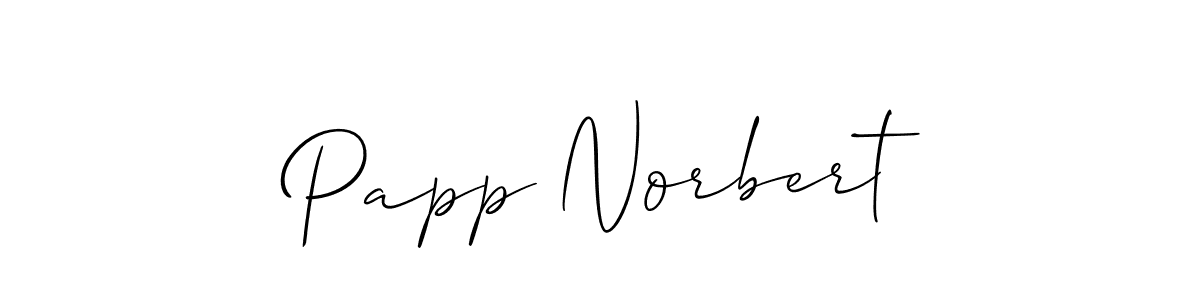Design your own signature with our free online signature maker. With this signature software, you can create a handwritten (Allison_Script) signature for name Papp Norbert. Papp Norbert signature style 2 images and pictures png