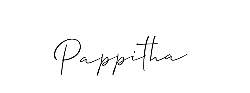 Create a beautiful signature design for name Pappitha. With this signature (Allison_Script) fonts, you can make a handwritten signature for free. Pappitha signature style 2 images and pictures png