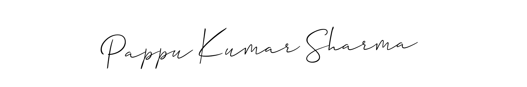 How to make Pappu Kumar Sharma name signature. Use Allison_Script style for creating short signs online. This is the latest handwritten sign. Pappu Kumar Sharma signature style 2 images and pictures png