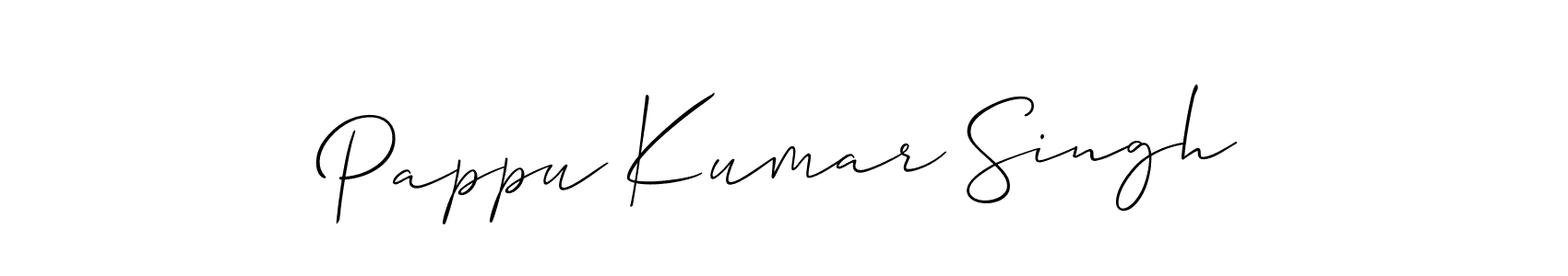 The best way (Allison_Script) to make a short signature is to pick only two or three words in your name. The name Pappu Kumar Singh include a total of six letters. For converting this name. Pappu Kumar Singh signature style 2 images and pictures png