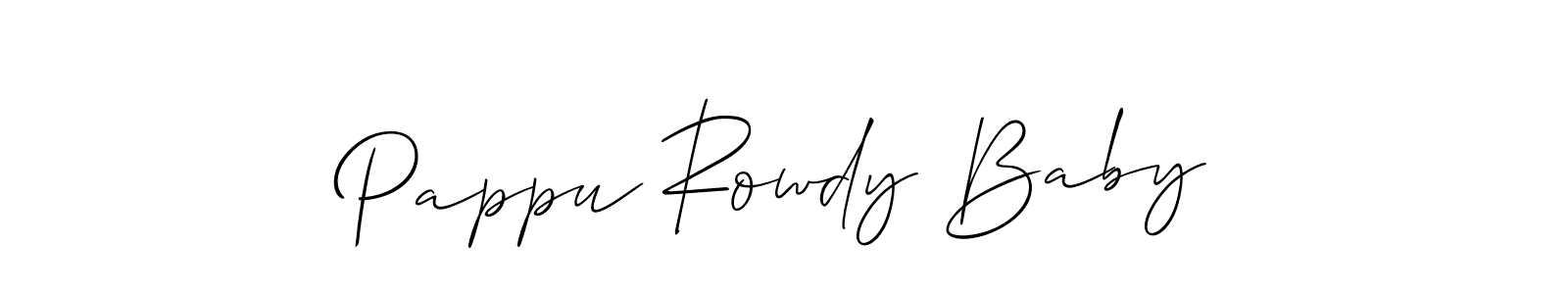 Make a beautiful signature design for name Pappu Rowdy Baby. With this signature (Allison_Script) style, you can create a handwritten signature for free. Pappu Rowdy Baby signature style 2 images and pictures png