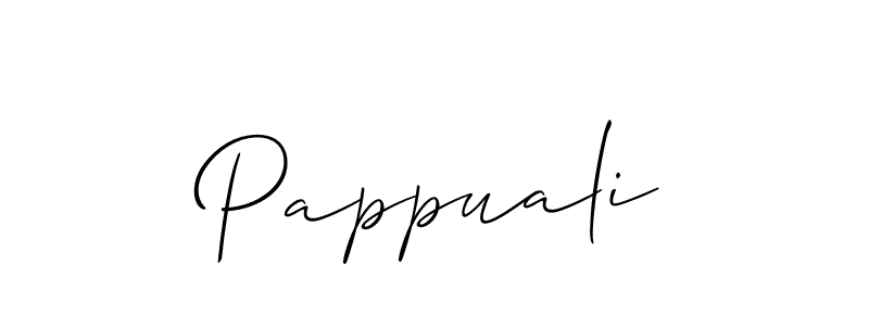 Similarly Allison_Script is the best handwritten signature design. Signature creator online .You can use it as an online autograph creator for name Pappuali. Pappuali signature style 2 images and pictures png