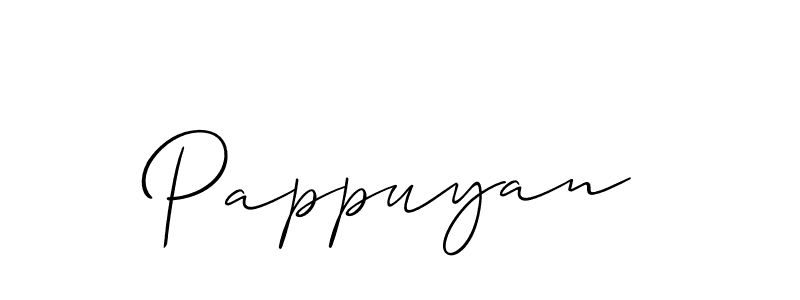 Design your own signature with our free online signature maker. With this signature software, you can create a handwritten (Allison_Script) signature for name Pappuyan. Pappuyan signature style 2 images and pictures png