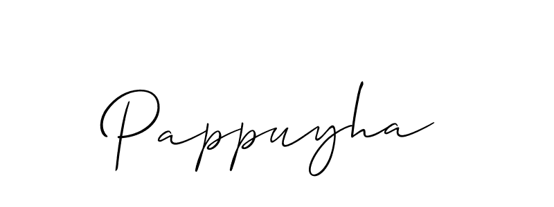 How to make Pappuyha signature? Allison_Script is a professional autograph style. Create handwritten signature for Pappuyha name. Pappuyha signature style 2 images and pictures png