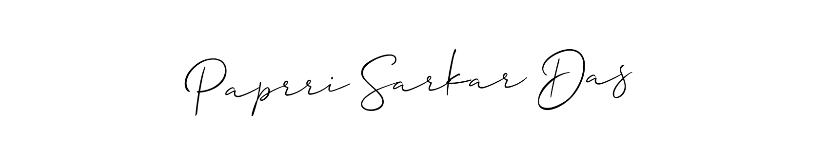 It looks lik you need a new signature style for name Paprri Sarkar Das. Design unique handwritten (Allison_Script) signature with our free signature maker in just a few clicks. Paprri Sarkar Das signature style 2 images and pictures png