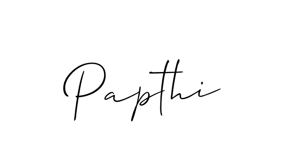 The best way (Allison_Script) to make a short signature is to pick only two or three words in your name. The name Papthi include a total of six letters. For converting this name. Papthi signature style 2 images and pictures png