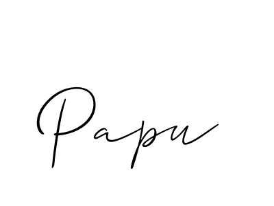 Use a signature maker to create a handwritten signature online. With this signature software, you can design (Allison_Script) your own signature for name Papu. Papu signature style 2 images and pictures png