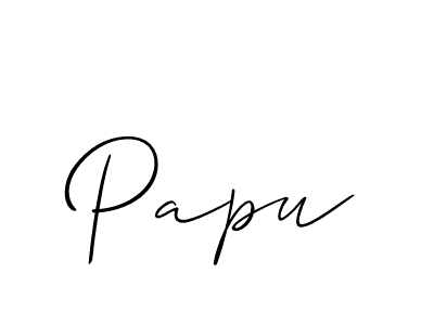 Use a signature maker to create a handwritten signature online. With this signature software, you can design (Allison_Script) your own signature for name Papu. Papu signature style 2 images and pictures png