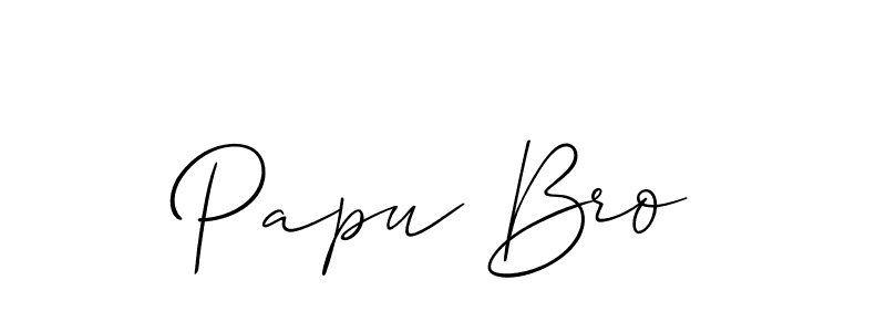 Also we have Papu Bro name is the best signature style. Create professional handwritten signature collection using Allison_Script autograph style. Papu Bro signature style 2 images and pictures png