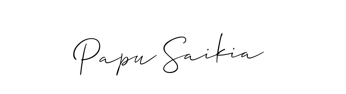 Use a signature maker to create a handwritten signature online. With this signature software, you can design (Allison_Script) your own signature for name Papu Saikia. Papu Saikia signature style 2 images and pictures png